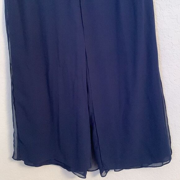 Emma Street Navy High Waisted Wide Leg Mesh Pant Size 18W - Picture 4 of 14